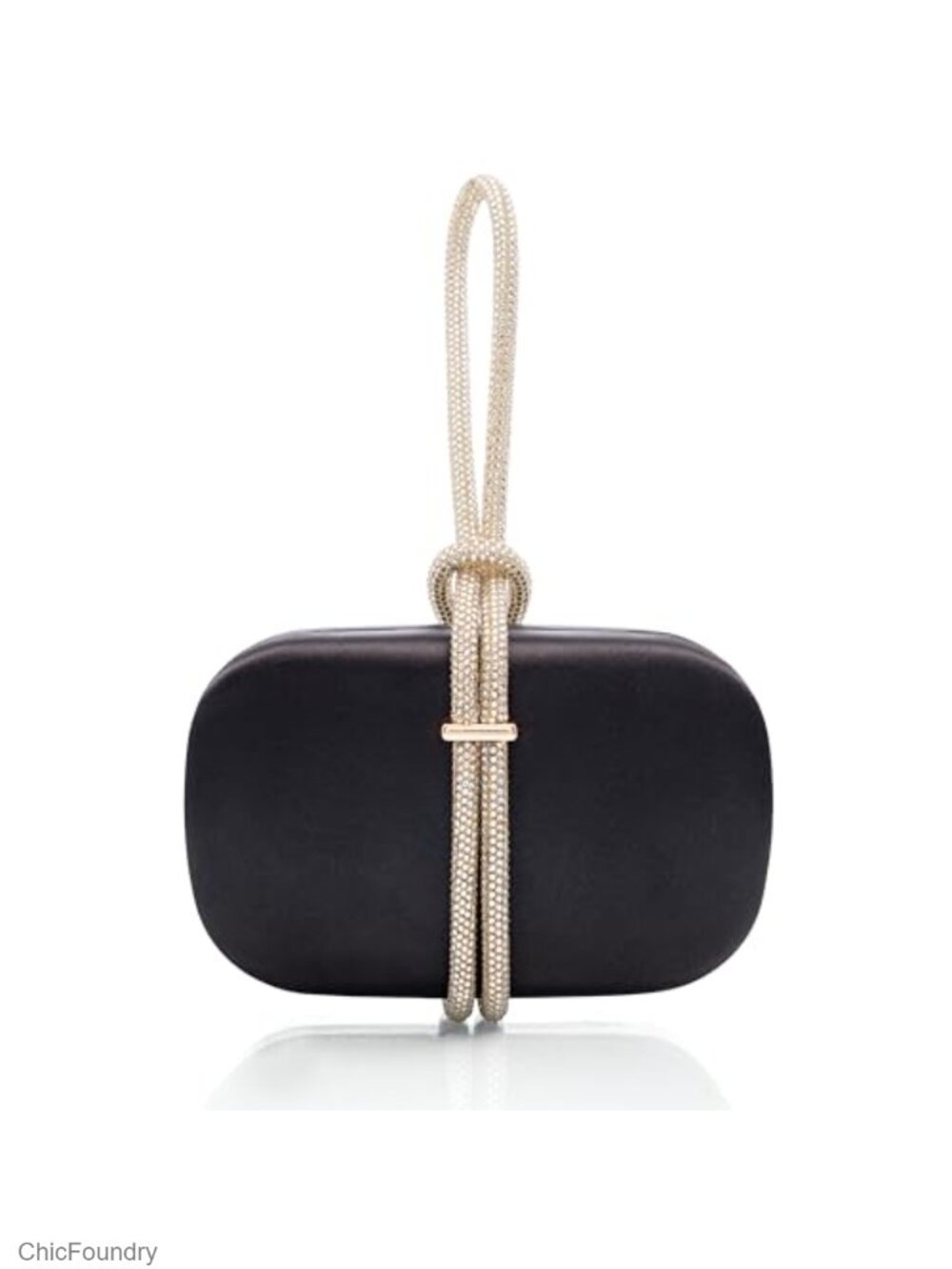 Rhinestone Wristlet Clutch Velvet Evening Bag Wedding Prom Detachable Chain